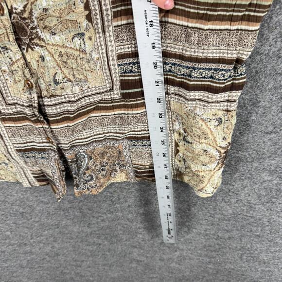 Jaclyn Smith Shirt Women 3X Plus Gray Geometric Button Up Collared Short Sleeve - Picture 5 of 6